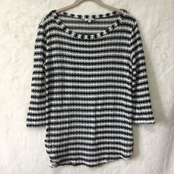 Splendid Black and White Pattern Sweater - Picture 1 of 10